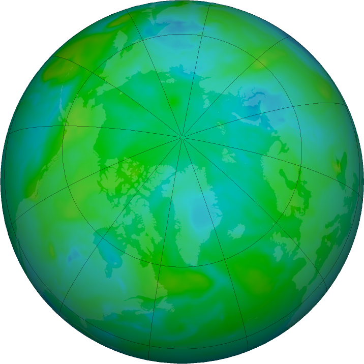 Arctic ozone map for 20 August 2021